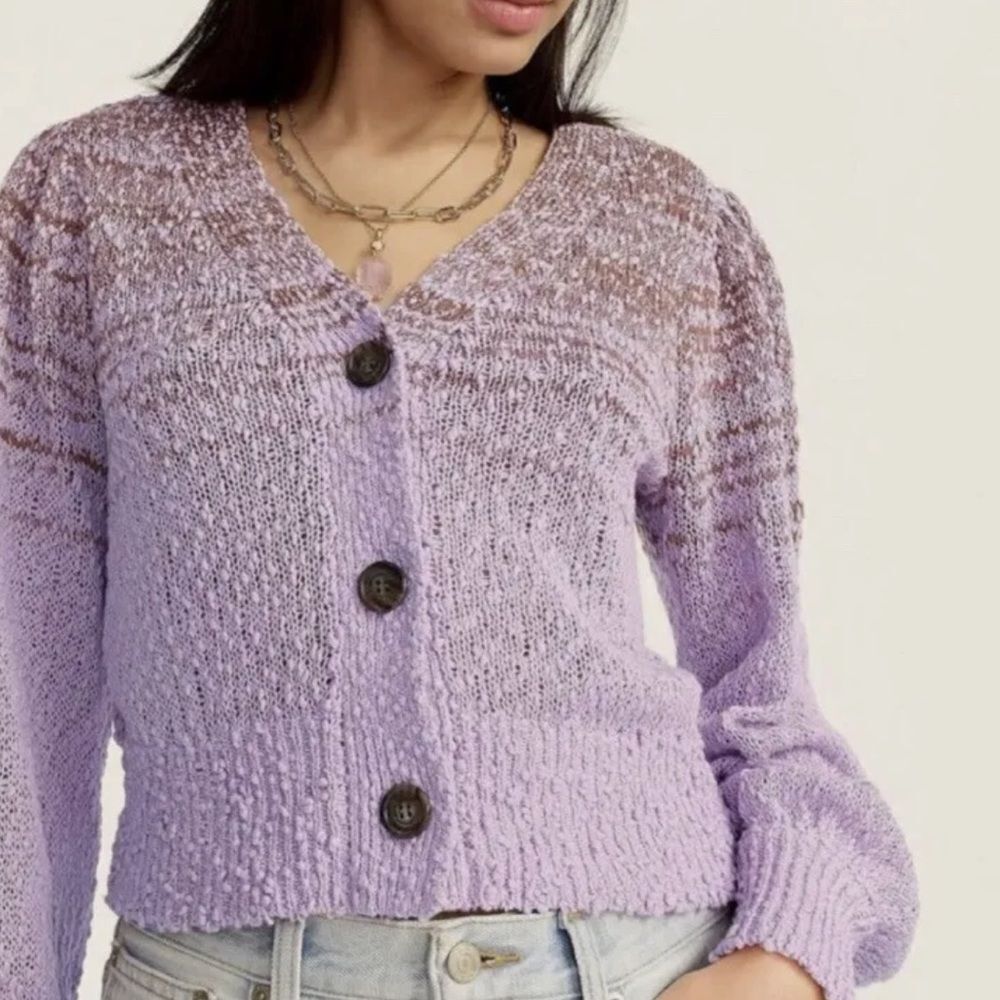 Nwt j. Crew reversible Button down cardigan Women’s Size M purple
